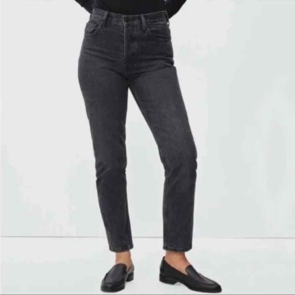 Everlane The High Rise Straight Jean in Washed Black Size 27